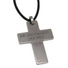 Anh&auml;nger aus Titan Kreuz mit Zirkonie und individueller Gravur