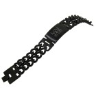 Edelstahl Armband schwarz glänzend mit ihrer individuellen Gravur, 21cm