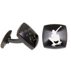 Manschettenkn&ouml;pfe aus mattiertem Edelstahl oder pvd schwarz, leicht gebogen mit Gravur