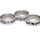 Ringe Set wei&szlig; mit Tribal-Motiv