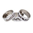 Ringe Set wei&szlig; mit Tribal-Motiv