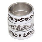 Ringe Set wei&szlig; mit Tribal-Motiv