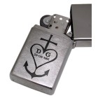 Zippo Sturm-Feuerzeug Chrom- slim - mattiert mit individueller Gravur