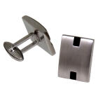 Manschettenknopf Edelstahl rechteck, mattiert