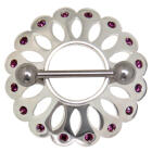 Brustwarzen Piercing Schild G&ouml;ttin aus 925 Sterling Silber 12mm