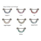 Brustwarzen Piercing Nippelschmuck 7 Kristalle 925 Silber