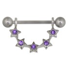 Brustwarzen Piercing Schild five little twinkle stars 925 Silber 16mm