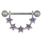 Brustwarzen Piercing Schild five little  twinkle stars  925 Silber 16mm