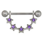 Brustwarzen Piercing Schild five little  twinkle stars  925 Silber 16mm