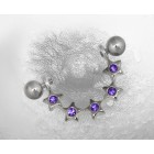 Brustwarzen Piercing Schild five little  twinkle stars  925 Silber 16mm