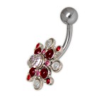 Bauchnabel Piercing mit Swarovski Cabouchon Steinen, Power-Stern