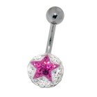 Bauchnabel K&ouml;rperschmuck Piercing mit Motivkugel, farblich abgesetzter Stern