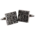 Stainless steel cufflinks with your personal QR code