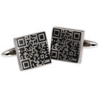 Edelstahl Manschettenkn&ouml;pfe mit Ihrem pers&ouml;nlichen QR-Code