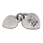 Doppel-Herz-Anh&auml;nger aus mattiertem Edelstahl mit Wunschgravur - den &uuml;bersieht man nicht