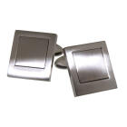 Manschettenknopf NEXT TIME aus Edelstahl, rechteckig