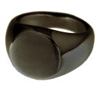 Siegelring aus Edelstahl mit runder Gravurfl&auml;che, 15mm, schwarz
