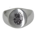 Siegelring aus Edelstahl mit runder Gravurfl&auml;che mit individueller Gravur