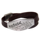 Echtlederarmband dunkelbraun doppelt gewickelt mit Edelstahl Magnetverschluss  17cm / 18cm / 19cm / 20cm / 21cm / 22cm / 23cm u