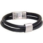 Armband aus schwarzem Nappaleder mit Ihrer Gravur