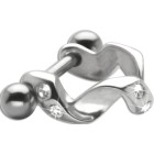 316L Helix Piercing 1.2x6m mit Silberdesign