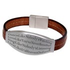 Echtlederarmband braun mit Edelstahl Magnetverschluss  17cm / 18cm / 19cm / 20cm / 21cm / 22cm / 23cm und individueller Gravur 