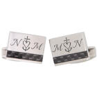 Manschettenkn&ouml;pfe aus Edelstahl mit Carbon-Einlage an der Unterseite und Gravur