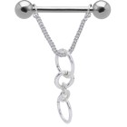 Nipple piercing with moving design, pendant