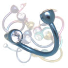 Mini Body Twister aus farbigem Titan mit Aufschraubkugel 1.0x8mm