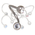 Body Twister aus Titan mit Glitzer-Kugeln 1.6x10mm