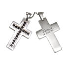 **Edelstahl Kreuz Anhänger mit Kristallen – Personalisiertes Schmuckstück für besondere Anlässe**