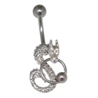 Bauchnabelpiercing 1.6x10mm Bcr in Piercing Drache mit Kristallen und BCR
