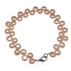 S&uuml;&szlig;wasserperlenarmband 21cm aus rosa Zuchtperlen mit Karabinerverschlu&szlig;