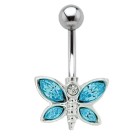 Bauchnabel Piercing mit 925 Silber Schmetterlings Motiv 475