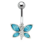 Bauchnabel Piercing mit 925  Silber Schmetterlings Motiv 475