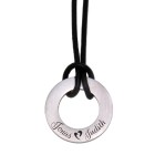 Round donut pendant MEDIUM diameter 25mm stainless steel with engraving