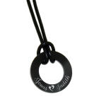 Anh&auml;nger MITTEL rund 2.5cm aus Edelstahl PVD schwarz beschichtet mit individueller Gravur