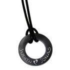 Anh&auml;nger GROSS rund 3cm aus Edelstahl PVD schwarz beschichtet mit individueller Gravur
