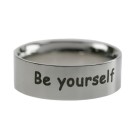 Stainless steel ring 10mm wide, polished and smooth with individual engraving