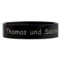 Edelstahlring glatt 8mm breit mit schwarzer PVD Beschichtung und Wunschgravur