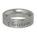 Edelstahlring 7mm breit, 3.2mm Materialst&auml;rke, glatt mattiert mit Ihrer individuellen Au&szlig;engravur