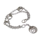 Doppeltes Armband mit Runden Elementen aus Edelstahl in 19.5cm L&auml;nge