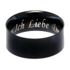 Edelstahlring glatt und schwarz PVD beschichtet 8mm breit mit individueller Gravur