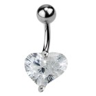 Bauchnabelpiercing 1.6x10mm mit schrägem Herz
