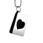 Two-part heart pendant made of stainless steel, matted on black