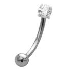 Augenbrauenpiercing mit Kristallstein