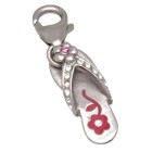 Charm pendant flip-flop to hang in a charm bracelet