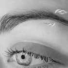 925 Sterling Silber Augenbrauenpiercing, Flamme rechts