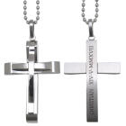 Kettenanh&auml;nger Jesus am Kreuz aus Edelstahl mit Wunschgravur