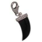 Pendant pendant black tiger tooth made of 925 sterling silver